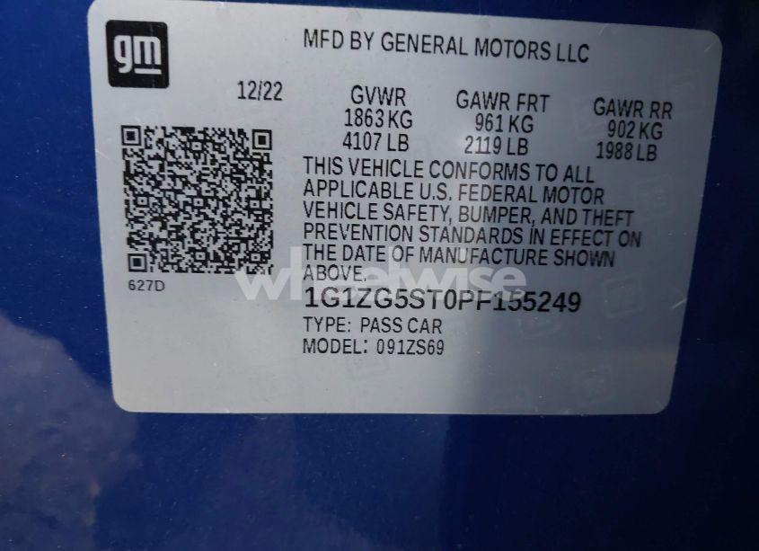 Photo 9 of 2023 Chevrolet Malibu FWD RS (VIN 1G1ZG5ST0PF155249)