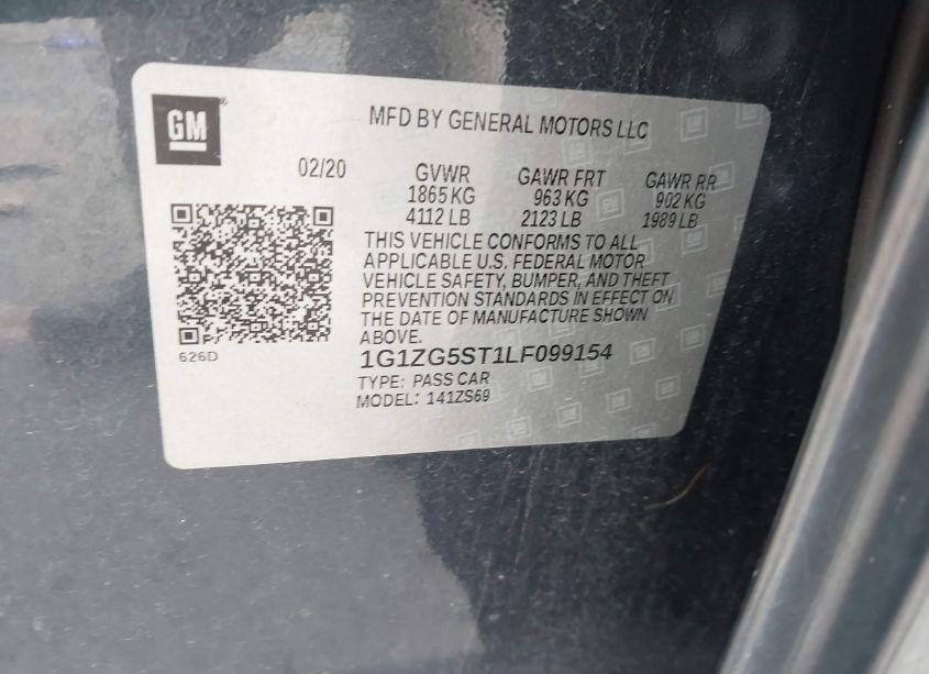 Photo 9 of 2020 Chevrolet Malibu FWD RS (VIN 1G1ZG5ST1LF099154)