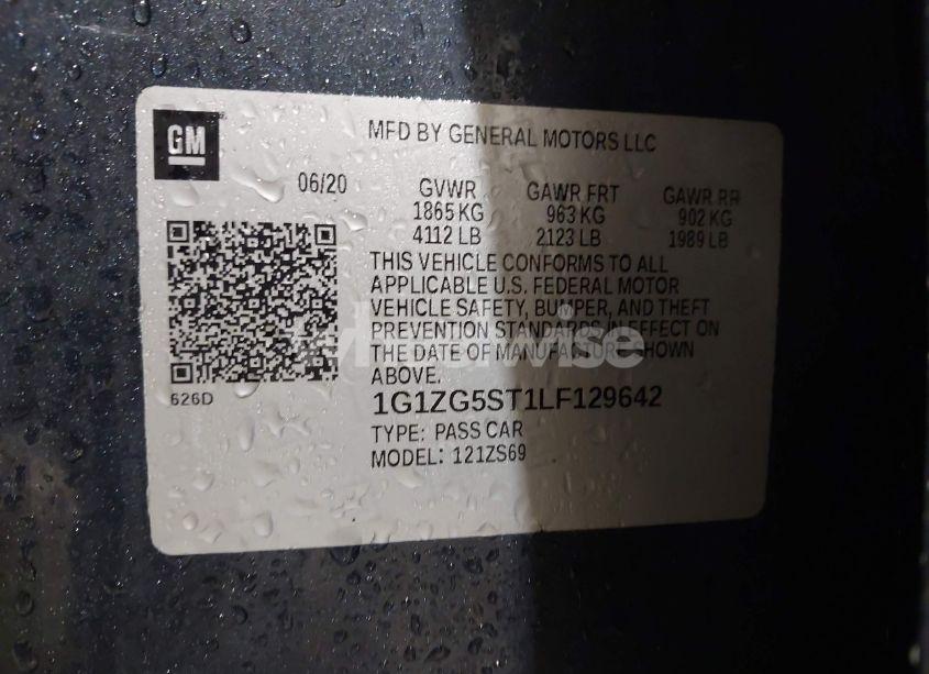 Photo 9 of 2020 Chevrolet Malibu FWD RS (VIN 1G1ZG5ST1LF129642)