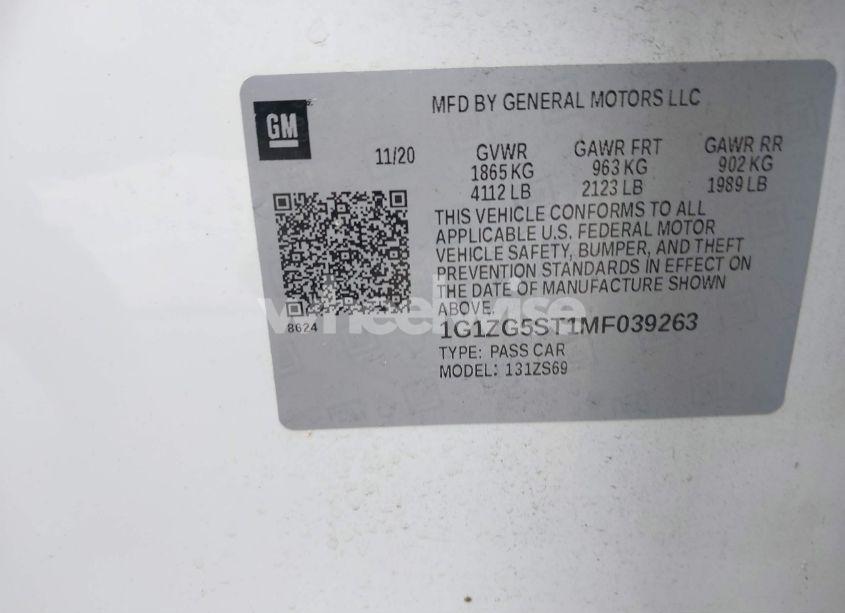 Photo 9 of 2021 Chevrolet Malibu FWD RS (VIN 1G1ZG5ST1MF039263)