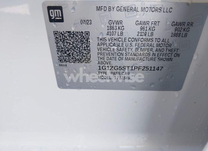 Photo 9 of 2023 Chevrolet Malibu RS (VIN 1G1ZG5ST1PF251147)