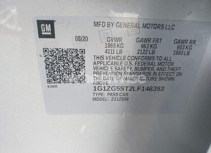 Photo 9 of 2020 Chevrolet Malibu FWD RS (VIN 1G1ZG5ST2LF146353)