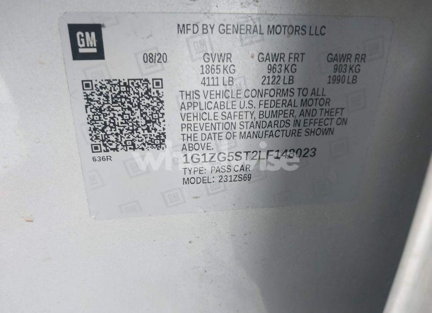 Photo 9 of 2020 Chevrolet Malibu FWD RS (VIN 1G1ZG5ST2LF148023)