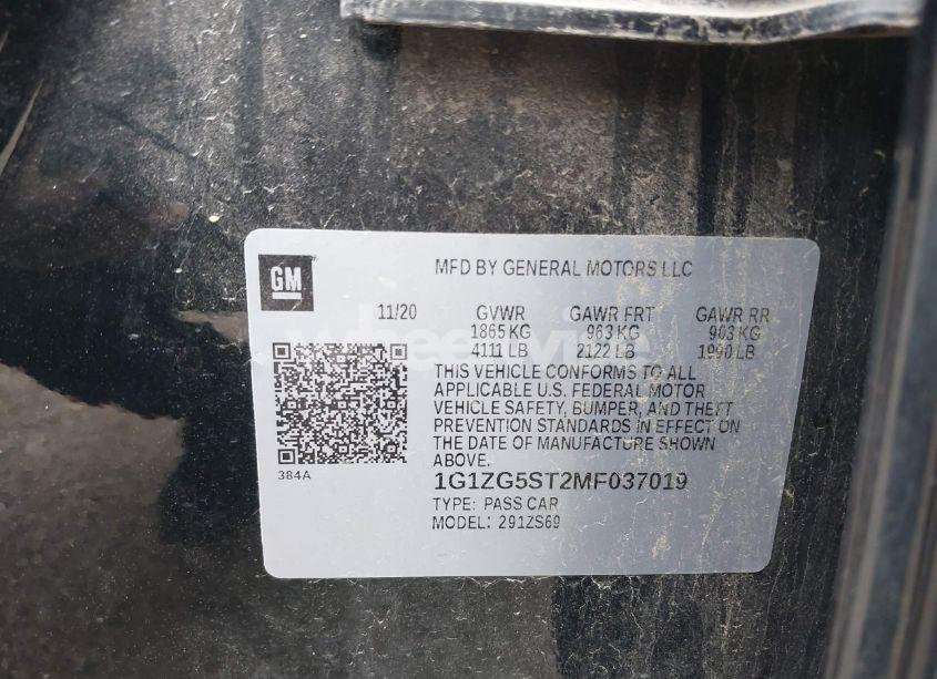 Photo 9 of 2021 Chevrolet Malibu FWD RS (VIN 1G1ZG5ST2MF037019)