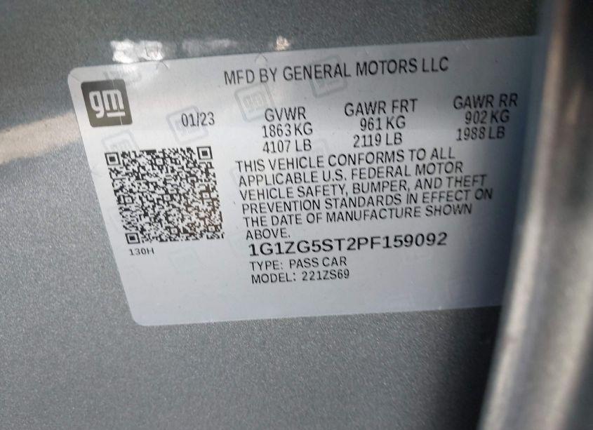 Photo 9 of 2023 Chevrolet Malibu FWD RS (VIN 1G1ZG5ST2PF159092)