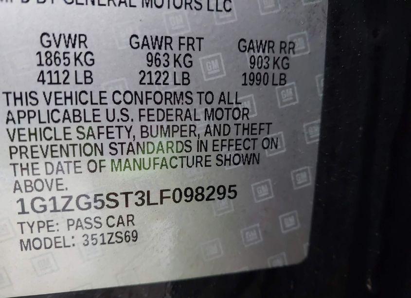 Photo 9 of 2020 Chevrolet Malibu FWD RS (VIN 1G1ZG5ST3LF098295)