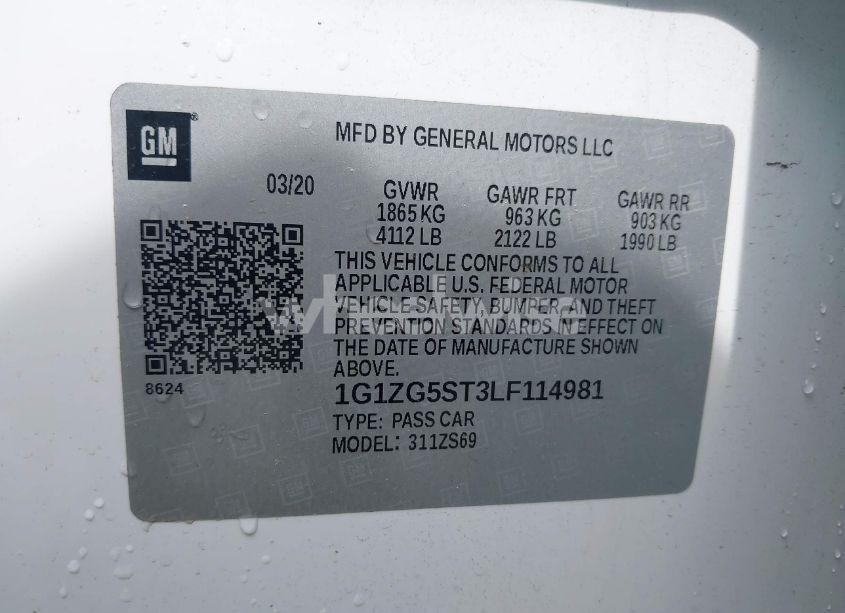 Photo 9 of 2020 Chevrolet Malibu FWD RS (VIN 1G1ZG5ST3LF114981)