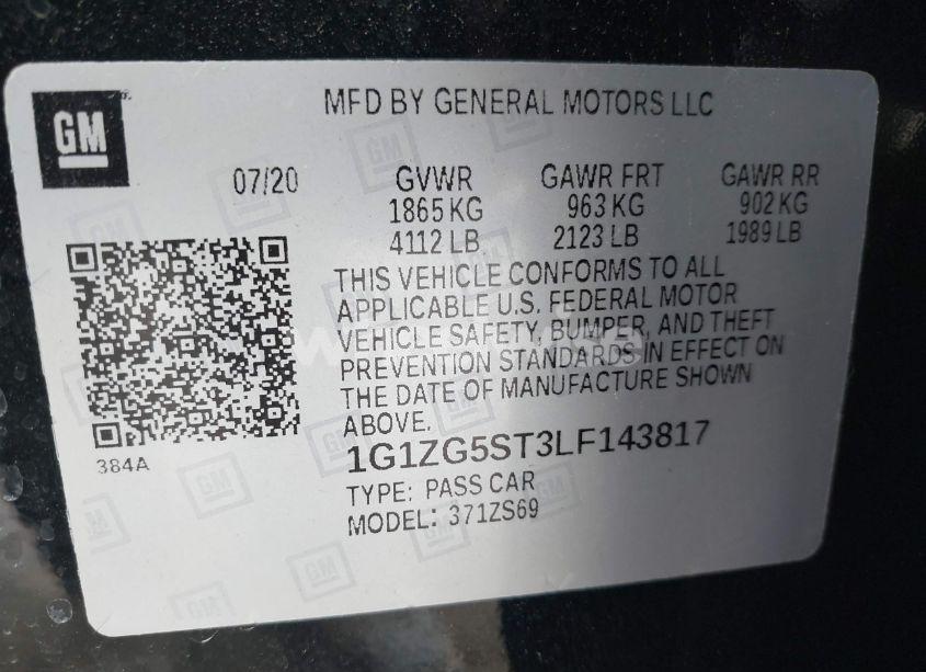 Photo 9 of 2020 Chevrolet Malibu FWD RS (VIN 1G1ZG5ST3LF143817)