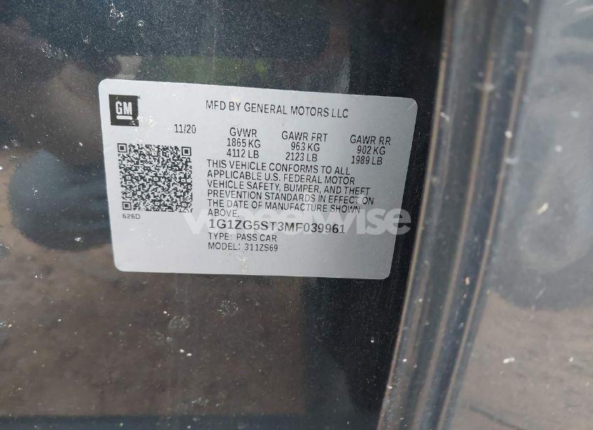 Photo 9 of 2021 Chevrolet Malibu FWD RS (VIN 1G1ZG5ST3MF039961)