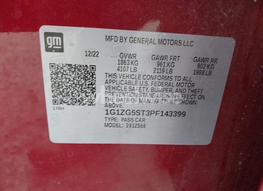 Photo 9 of 2023 Chevrolet Malibu FWD RS (VIN 1G1ZG5ST3PF143399)