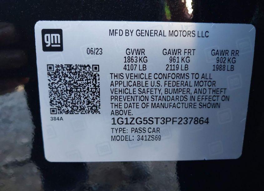 Photo 9 of 2023 Chevrolet Malibu FWD RS (VIN 1G1ZG5ST3PF237864)