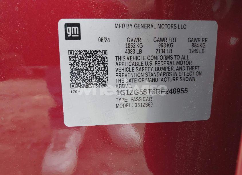 Photo 9 of 2024 Chevrolet Malibu FWD RS (VIN 1G1ZG5ST3RF246955)