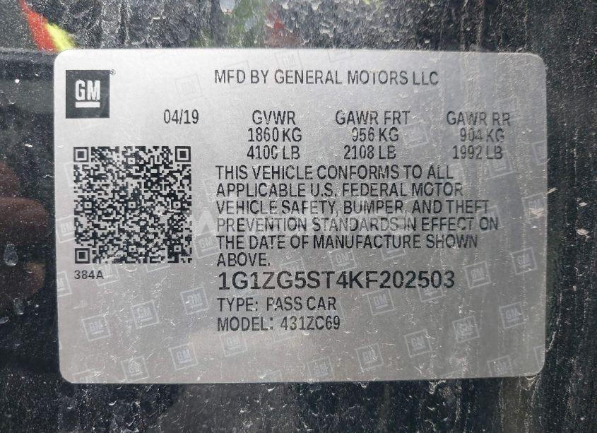 Photo 9 of 2019 Chevrolet Malibu RS (VIN 1G1ZG5ST4KF202503)