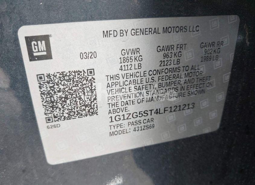 Photo 9 of 2020 Chevrolet Malibu FWD RS (VIN 1G1ZG5ST4LF121213)