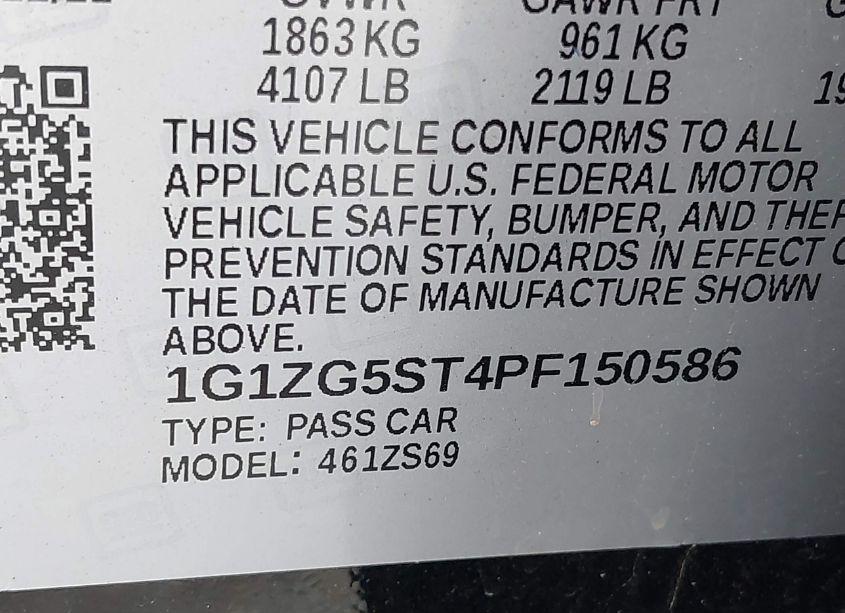 Photo 9 of 2023 Chevrolet Malibu FWD RS (VIN 1G1ZG5ST4PF150586)