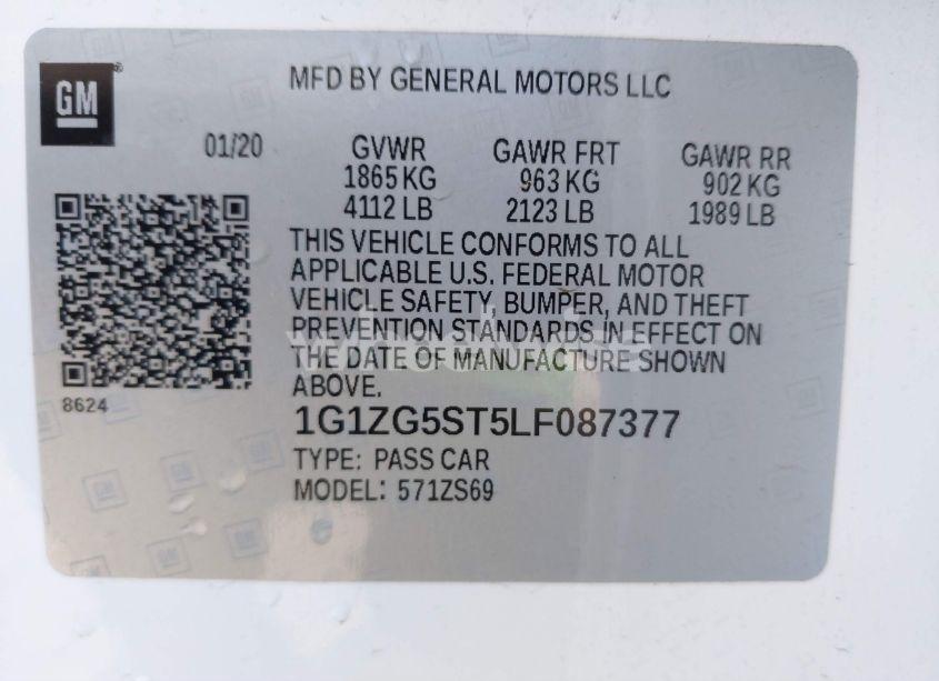 Photo 9 of 2020 Chevrolet Malibu FWD RS (VIN 1G1ZG5ST5LF087377)