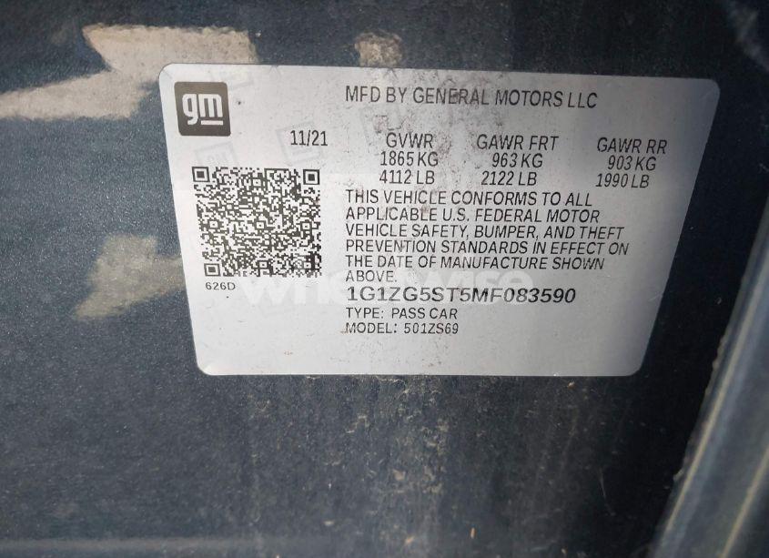 Photo 9 of 2021 Chevrolet Malibu FWD RS (VIN 1G1ZG5ST5MF083590)