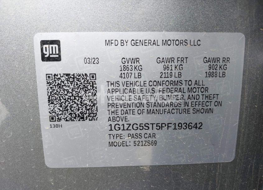 Photo 9 of 2023 Chevrolet Malibu FWD RS (VIN 1G1ZG5ST5PF193642)