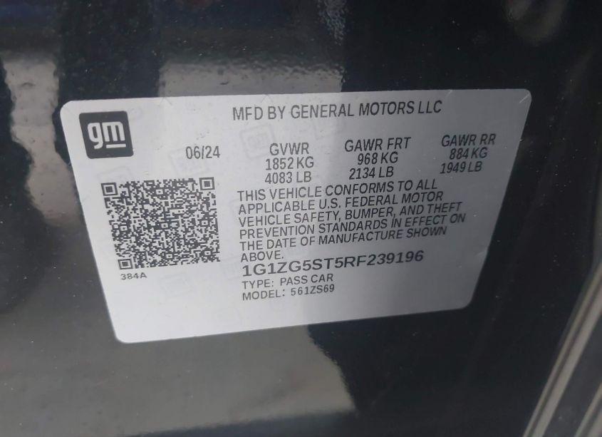 Photo 9 of 2024 Chevrolet Malibu FWD RS (VIN 1G1ZG5ST5RF239196)