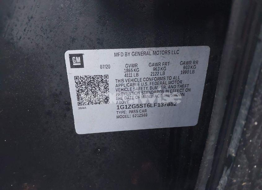 Photo 9 of 2020 Chevrolet Malibu FWD RS (VIN 1G1ZG5ST6LF137882)