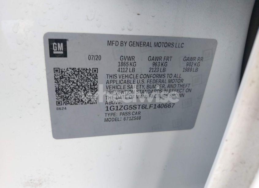 Photo 9 of 2020 Chevrolet Malibu FWD RS (VIN 1G1ZG5ST6LF140667)