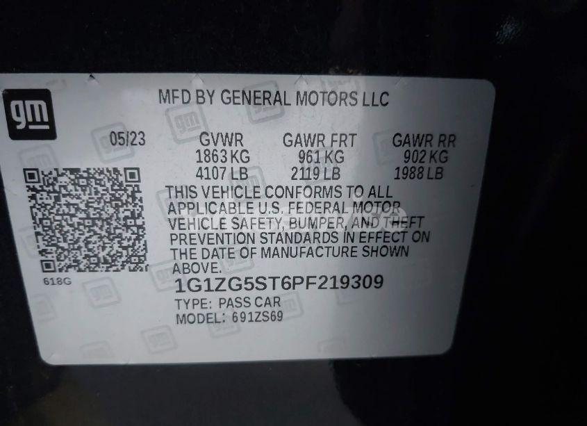 Photo 9 of 2023 Chevrolet Malibu FWD RS (VIN 1G1ZG5ST6PF219309)