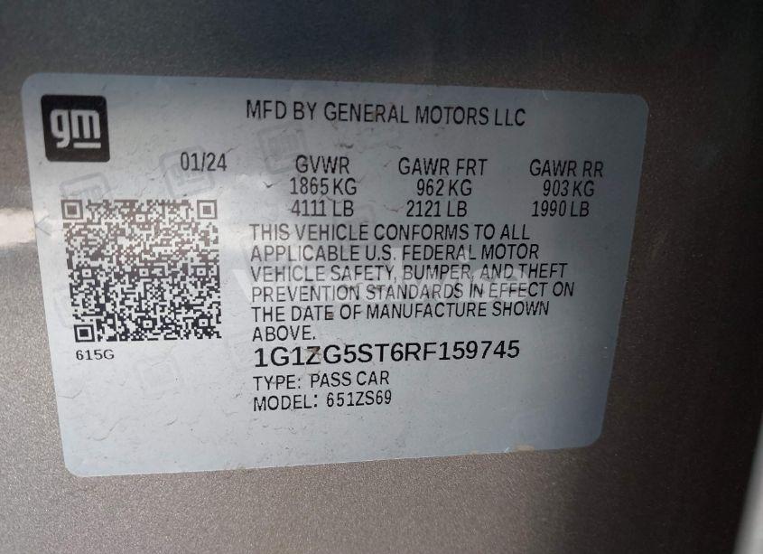 Photo 9 of 2024 Chevrolet Malibu FWD RS (VIN 1G1ZG5ST6RF159745)