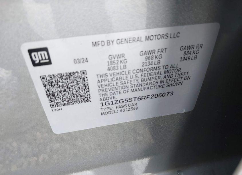 Photo 9 of 2024 Chevrolet Malibu FWD RS (VIN 1G1ZG5ST6RF205073)