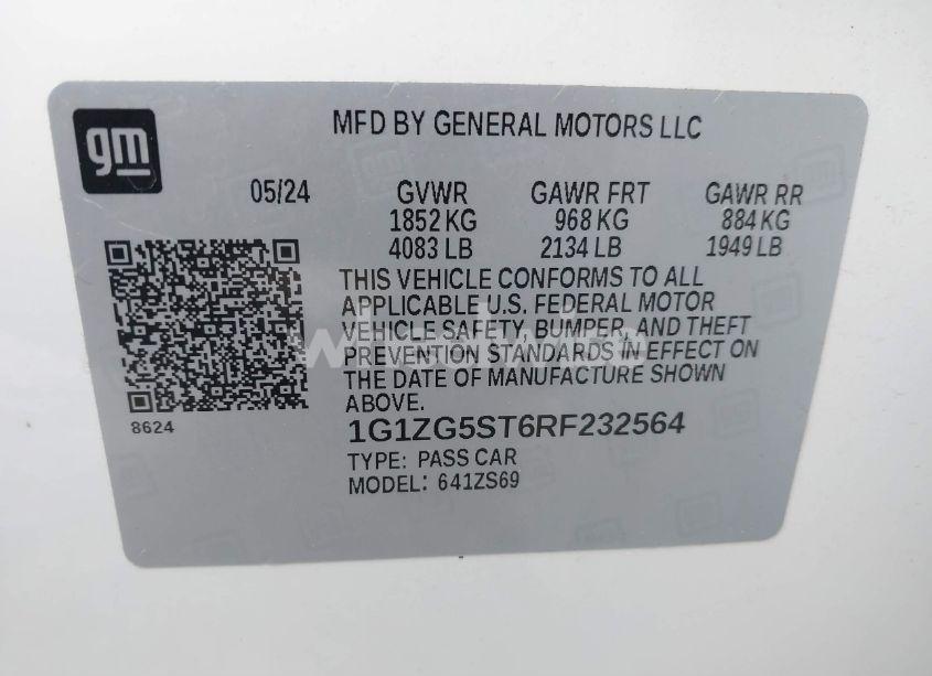 Photo 9 of 2024 Chevrolet Malibu FWD RS (VIN 1G1ZG5ST6RF232564)