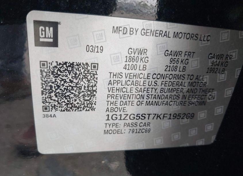 Photo 9 of 2019 Chevrolet Malibu RS (VIN 1G1ZG5ST7KF195269)