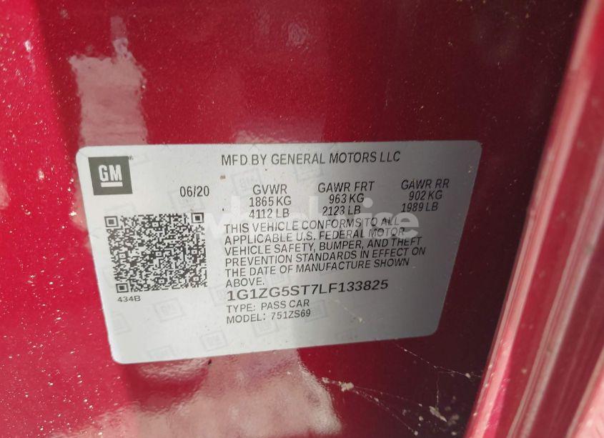 Photo 9 of 2020 Chevrolet Malibu FWD RS (VIN 1G1ZG5ST7LF133825)