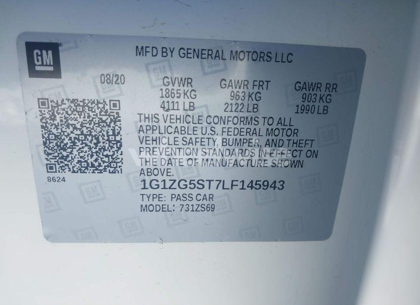 Photo 9 of 2020 Chevrolet Malibu FWD RS (VIN 1G1ZG5ST7LF145943)