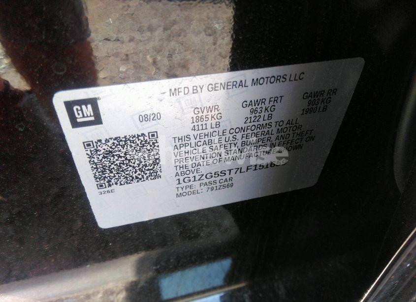 Photo 9 of 2020 Chevrolet Malibu FWD RS (VIN 1G1ZG5ST7LF151659)