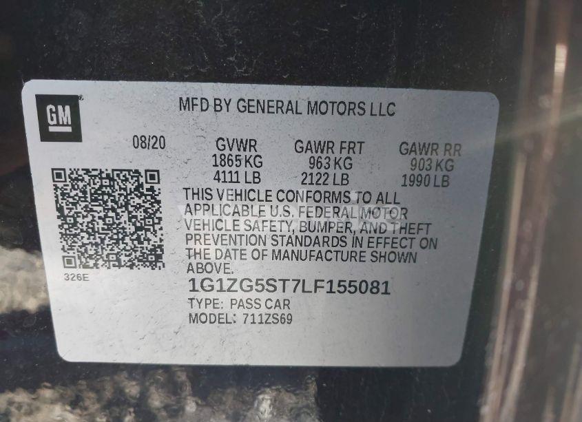 Photo 9 of 2020 Chevrolet Malibu FWD RS (VIN 1G1ZG5ST7LF155081)