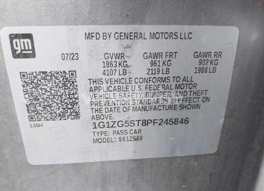 Photo 9 of 2023 Chevrolet Malibu FWD RS (VIN 1G1ZG5ST8PF245846)