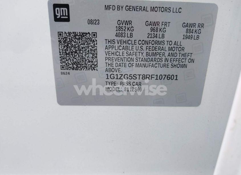 Photo 9 of 2024 Chevrolet Malibu RS (VIN 1G1ZG5ST8RF107601)