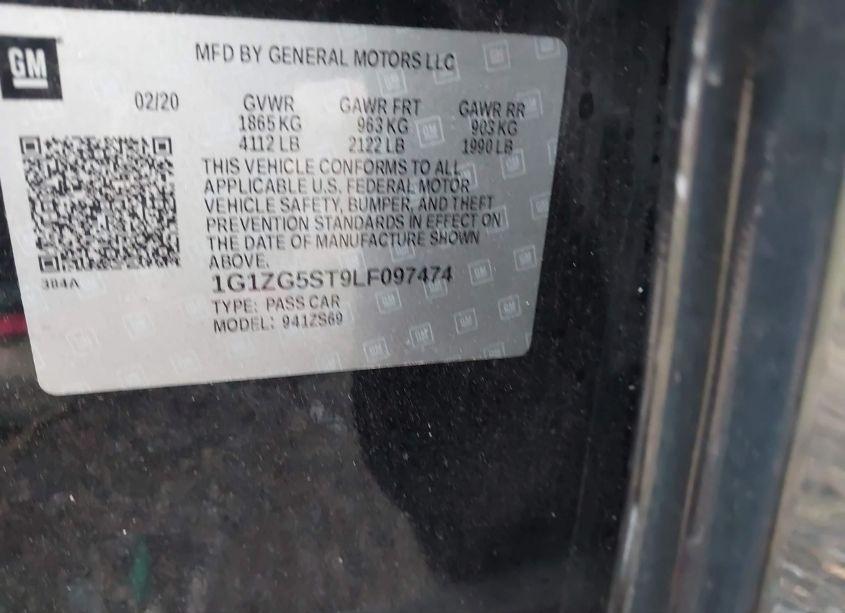 Photo 9 of 2020 Chevrolet Malibu FWD RS (VIN 1G1ZG5ST9LF097474)