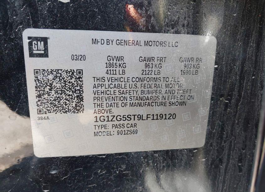 Photo 9 of 2020 Chevrolet Malibu FWD RS (VIN 1G1ZG5ST9LF119120)