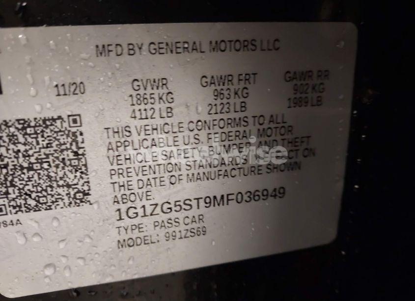 Photo 9 of 2021 Chevrolet Malibu FWD RS (VIN 1G1ZG5ST9MF036949)