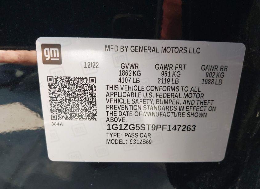 Photo 9 of 2023 Chevrolet Malibu FWD RS (VIN 1G1ZG5ST9PF147263)