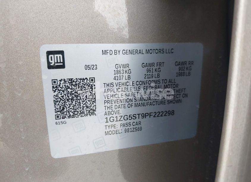 Photo 9 of 2023 Chevrolet Malibu FWD RS (VIN 1G1ZG5ST9PF222298)