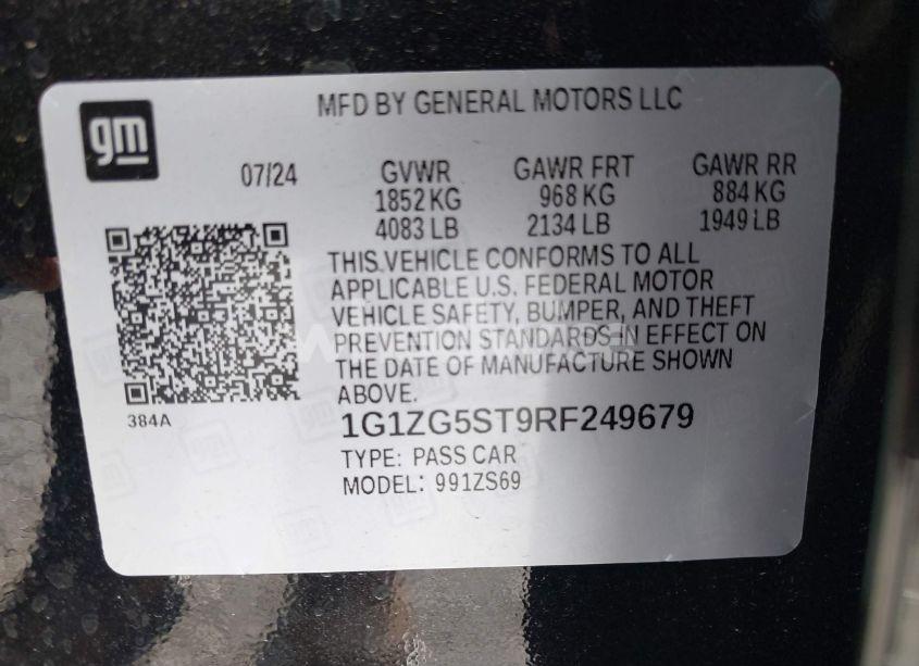 Photo 9 of 2024 Chevrolet Malibu FWD RS (VIN 1G1ZG5ST9RF249679)