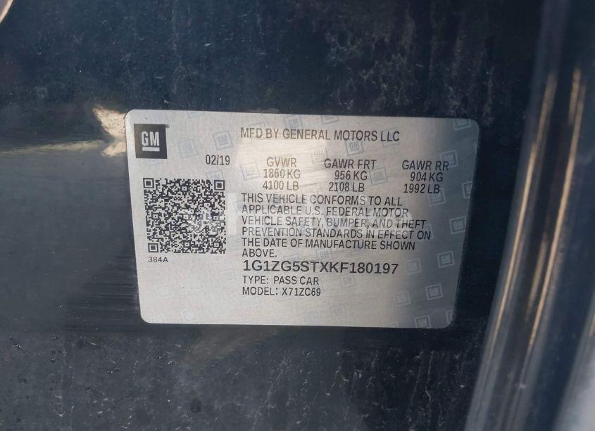 Photo 9 of 2019 Chevrolet Malibu RS (VIN 1G1ZG5STXKF180197)