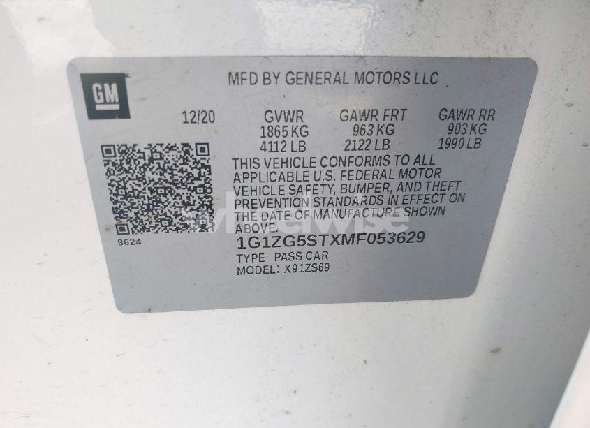 Photo 9 of 2021 Chevrolet Malibu FWD RS (VIN 1G1ZG5STXMF053629)