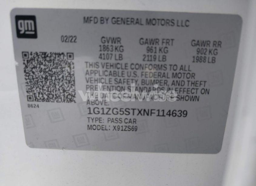 Photo 9 of 2022 Chevrolet Malibu FWD RS (VIN 1G1ZG5STXNF114639)