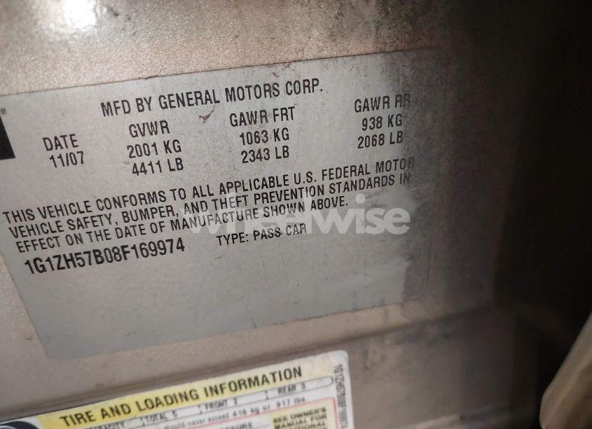 Photo 9 of 2008 Chevrolet Malibu LT (VIN 1G1ZH57B08F169974)