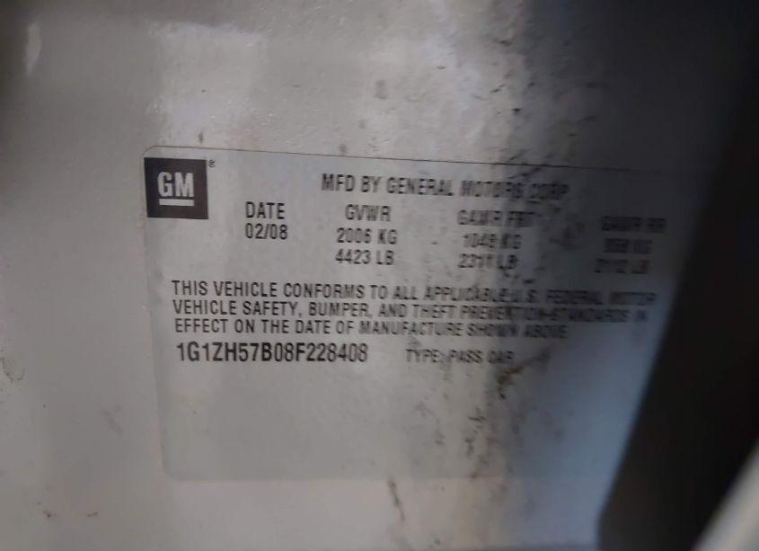 Photo 9 of 2008 Chevrolet Malibu LT (VIN 1G1ZH57B08F228408)