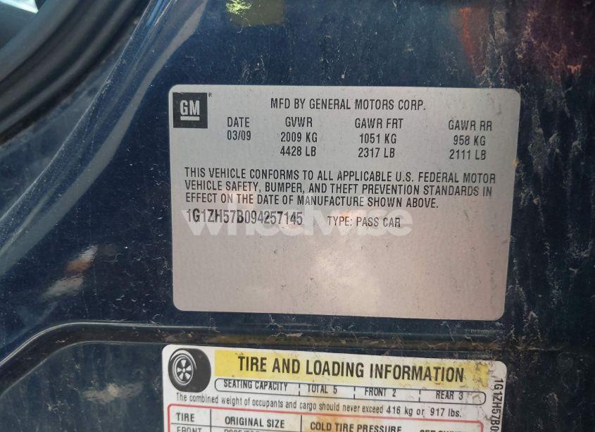 Photo 9 of 2009 Chevrolet Malibu LT (VIN 1G1ZH57B094257145)