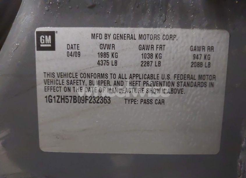 Photo 9 of 2009 Chevrolet Malibu LT (VIN 1G1ZH57B09F232363)