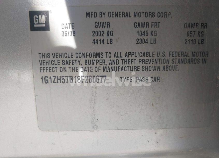 Photo 9 of 2008 Chevrolet Malibu LT (VIN 1G1ZH57B18F280677)